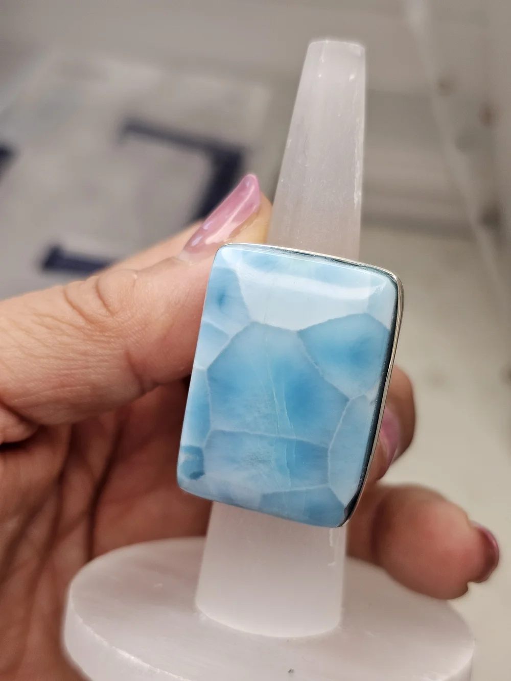 NEW AAA GRADE Larimar Ring 925ss
